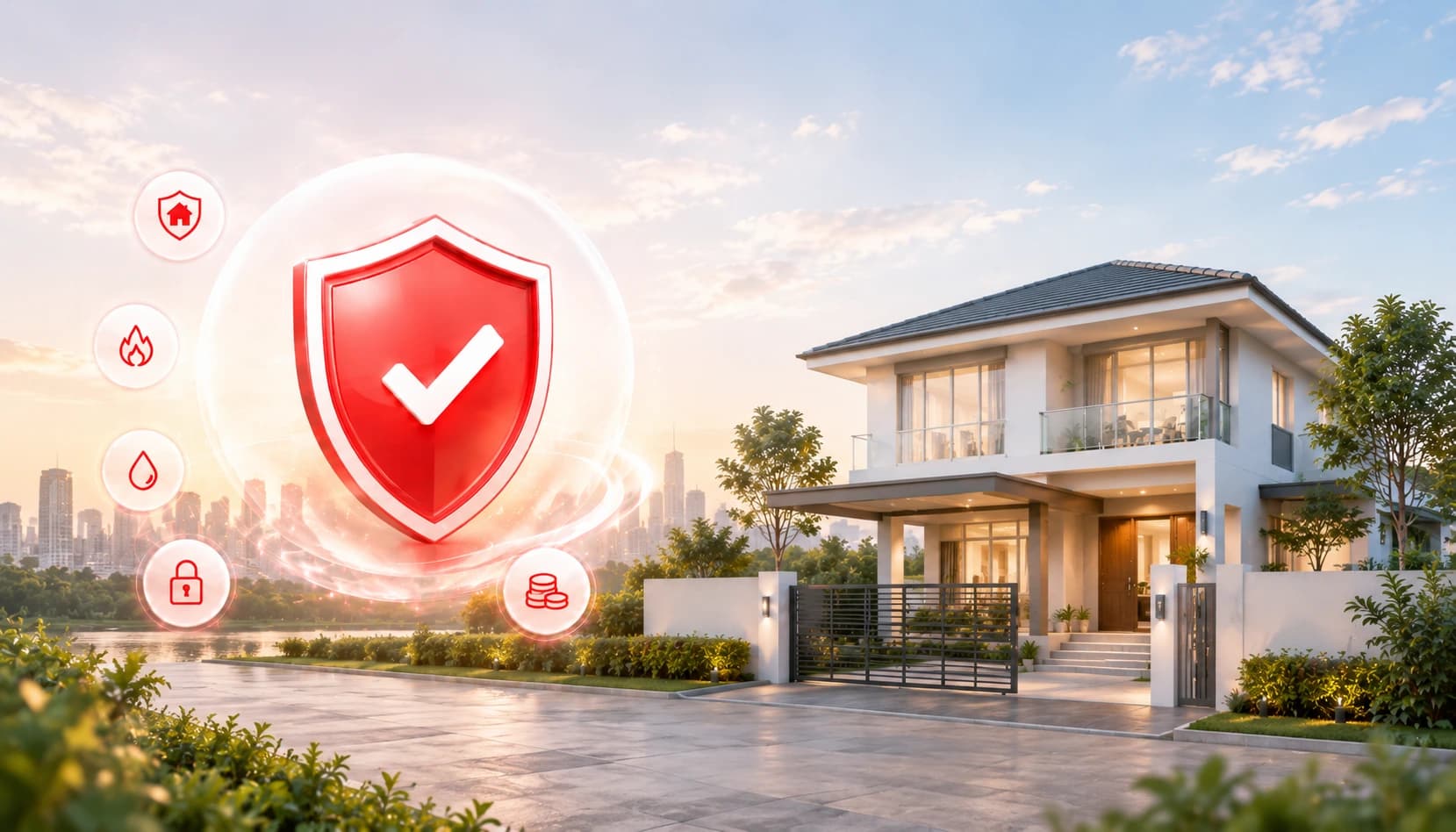 Ngôi nhà hiện đại cho bảo hiểm tài sản