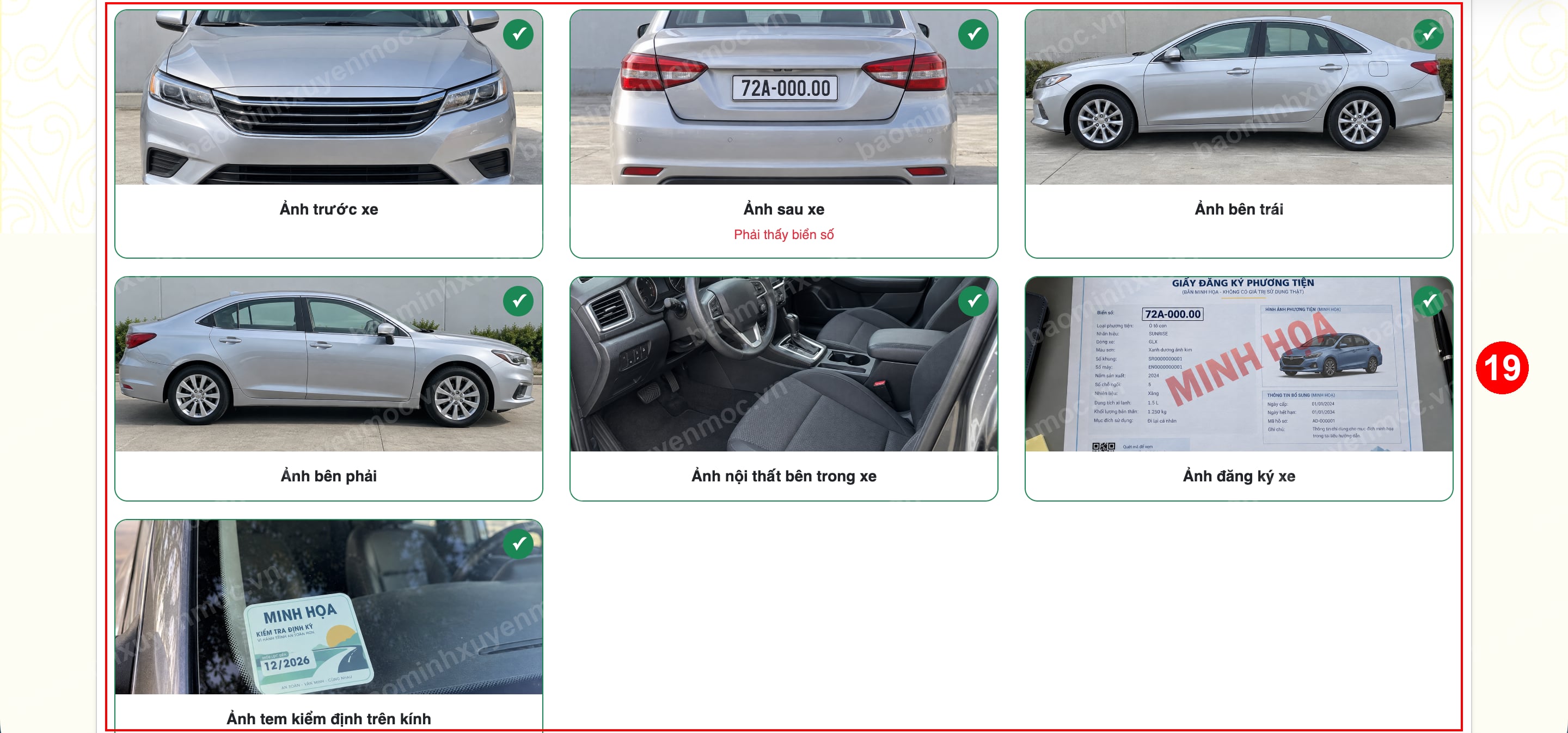 Hình 8. Bổ sung ảnh xe và giấy tờ