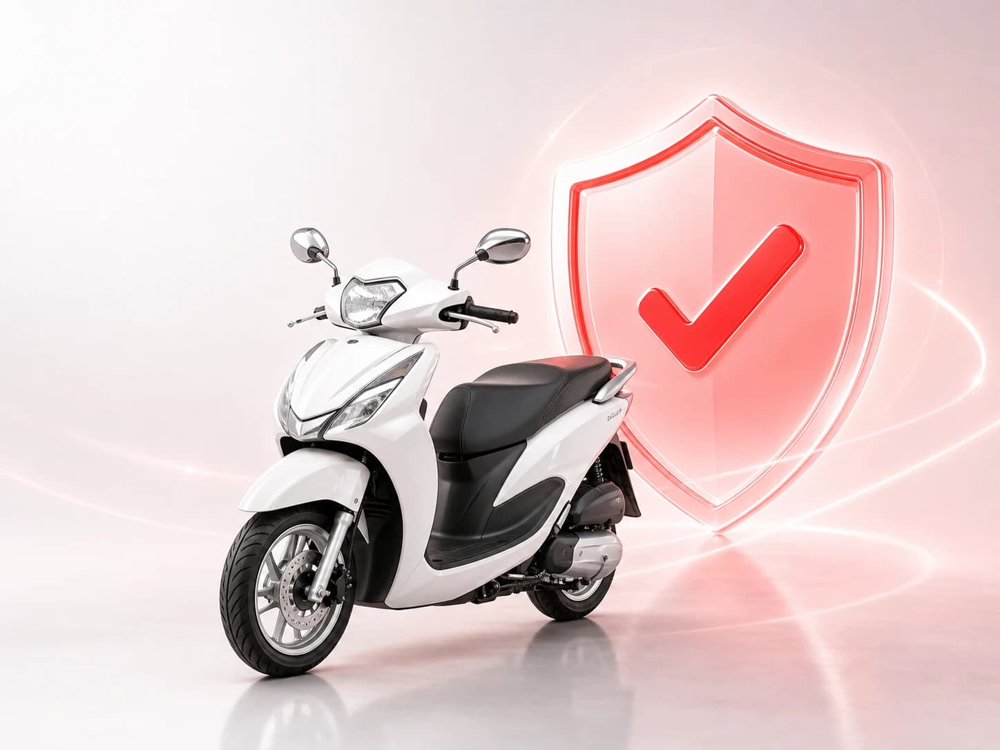Xe máy và lá chắn bảo hiểm TNDS